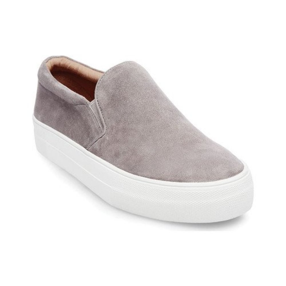 Steve Madden Gills Grey Suede Platform Slip-on Sneaker